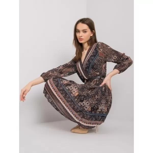  Dámské šaty ITALY MODA DHJ-SK-10201.93P BLACK AND BEIGE 