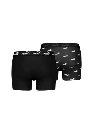 Pánské boxerky PUMA ELEMENTS MEN LOGO PRINT BOXERS 2P 93875405 BLACK