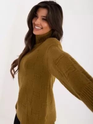 Dámský svetr WOOL FASHION ITALIA AT-SW-2342-1.35 OLIVE
