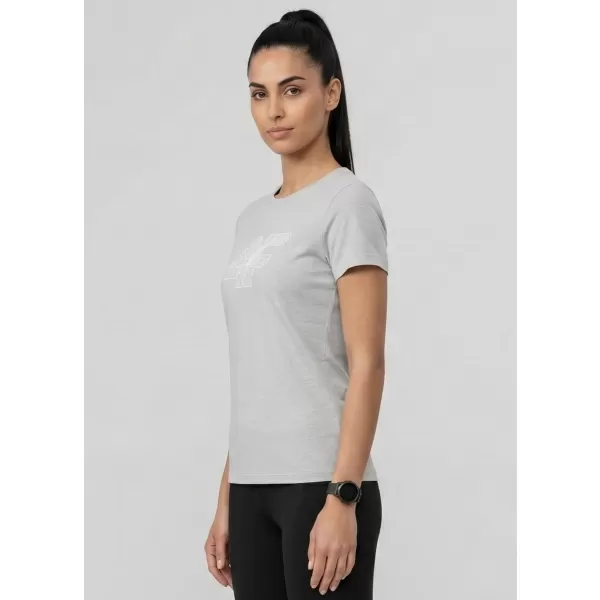  Dámské triko 4F 4FWMM00TTSHF3309 COLD LIGHT GREY MELANGE 