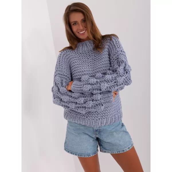  Dámský svetr WOOL FASHION ITALIA AT-SW-2382.97P GRAY/BLUE 