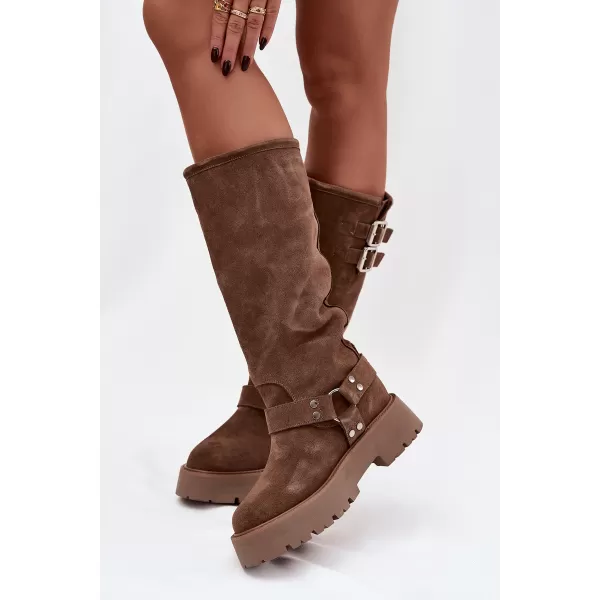  Dámské kozačky BIG STAR SHOES OO274A182 BEIGE 