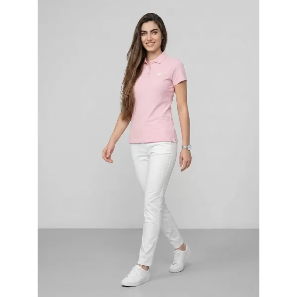  Dámské triko s límečkem 4F 4FWMM00TPTSF0768 LIGHT PINK 