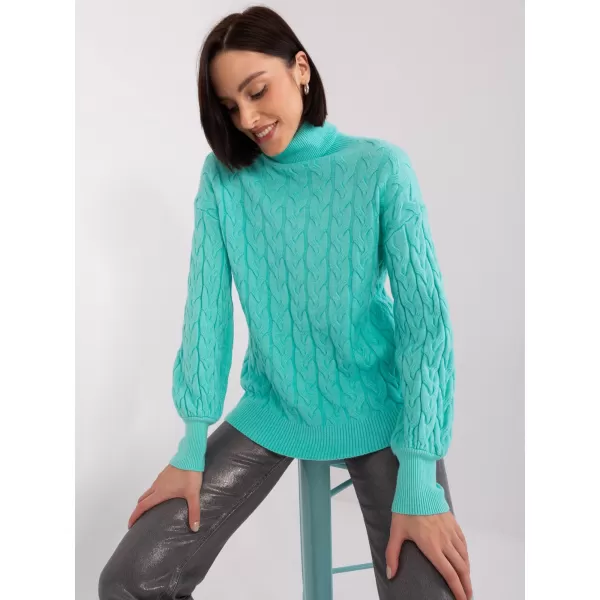  Dámský pletený rolák WOOL FASHION ITALIA AT-SW-2348.88 MINT 