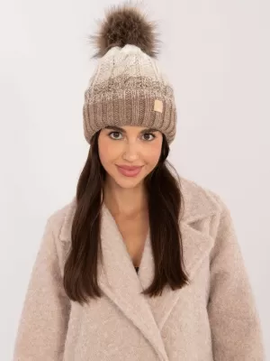 Dámská čepice RUE PARIS JK-CZ-52.17 DARK BEIGE