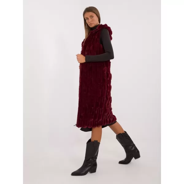  Dámská vesta WOOL FASHION ITALIA AT-KZ-2368-1.13 BURGUNDY 