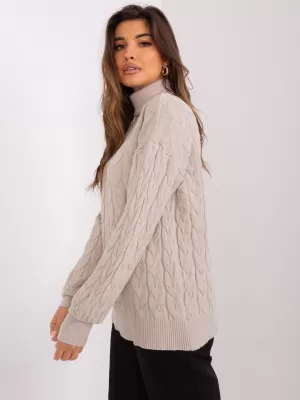 Dámský svetr WOOL FASHION ITALIA AT-SW-2348.07 BEIGE