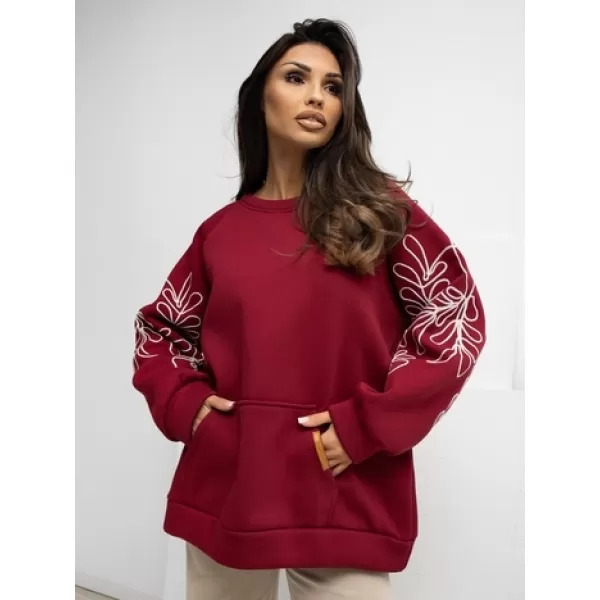  Dámská mikina RUE PARIS RV-BL-A1042.25 BURGUNDY 