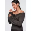 Dámský svetr OMBRE OW-SW-E0011 BROWN