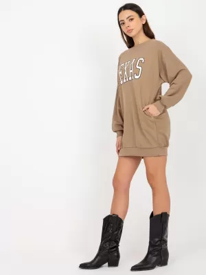 Dámská mikina EX MODA EM-BL-U719.82P DARK BEIGE