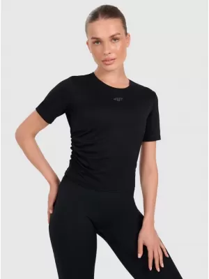 Dámské funkční triko 4F 4FWAW25TFLOF433 DEEP BLACK