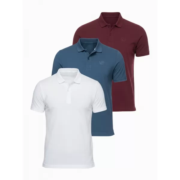  Pánské triko s límečkem OMBRE OM-POBS-0171 WHITE/MAROON/DARK BLUE 