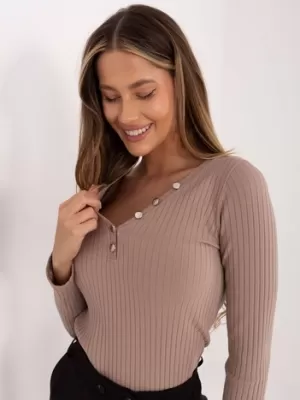 Dámská halenka RUE PARIS RV-BZ-A1045.99 DARK BEIGE