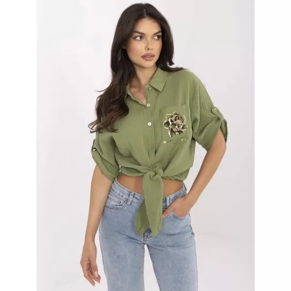  Dámská košile ITALY MODA DHJ-KS-8595-1.66 KHAKI 