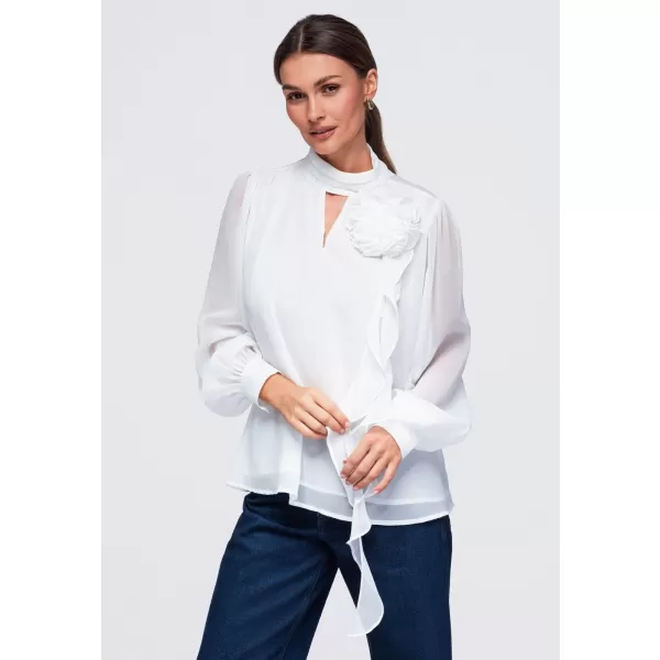  Dámská halenka OMBRE OW-TS-E0085 WHITE 