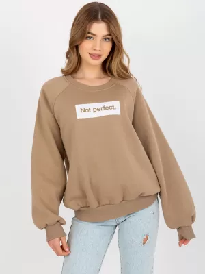 Dámská mikina EX MODA EM-BL-N652.46 DARK BEIGE
