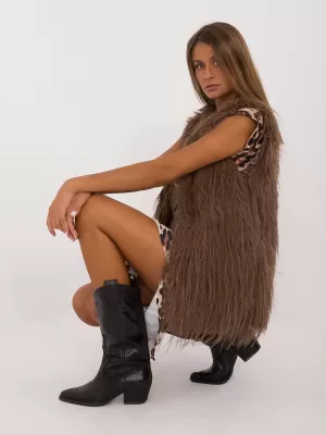 Dámská vesta WOOL FASHION ITALIA AT-KZ-2349-1.17 BROWN