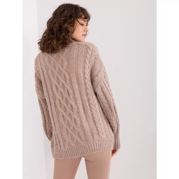  Dámský svetr WOOL FASHION ITALIA AT-SW-2363-2.30 DARK BEIGE 