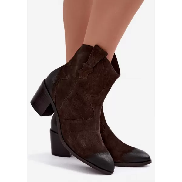  Dámské kovbojky D&A CR62-3395 DARK BROWN 