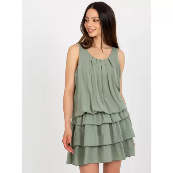  Dámské šaty OCH BELLA TW-SK-BI-8139.44 KHAKI 