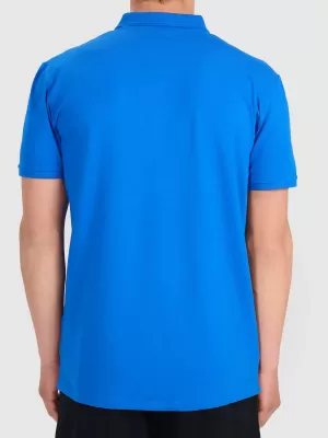 Pánské triko s límečkem 4F 4FWMM00TPTSM0770 BLUE