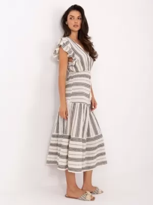 Dámské šaty OCH BELLA TW-SK-BI-28760.97 WHITE-BLACK