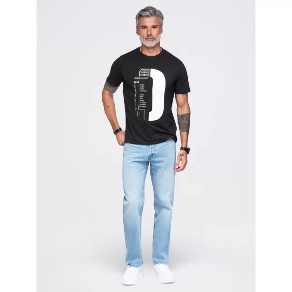  Pánské tričko OMBRE OM-TSPT-0299 BLACK 