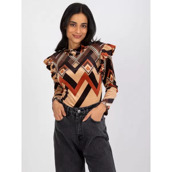  Dámská halenka ITALY MODA DHJ-BZ-6533C-1.81P BLACK AND BEIGE 