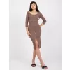 Dámské šaty RUE PARIS RV-SK-7523.91 BROWN
