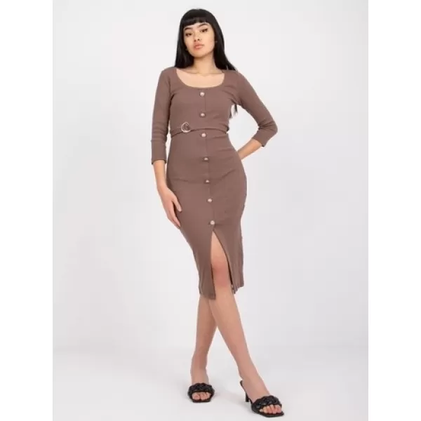  Dámské šaty RUE PARIS RV-SK-7523.91 BROWN 