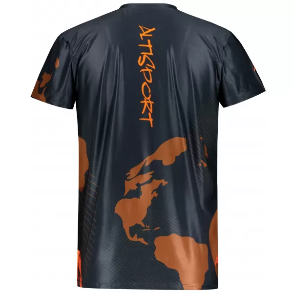  Pánské volnočasové triko premium ALTISPORT VOJ/ALM130TR06 ČERNÁ-ORANŽOVÁ 