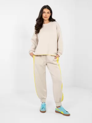 Dámská tepláková souprava RUE PARIS IT-KMPL-22216.75 LIGHT BEIGE