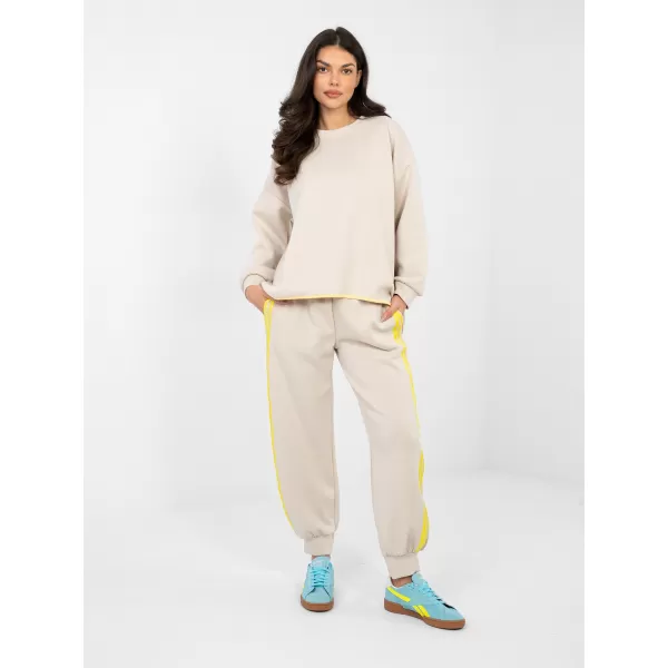  Dámská tepláková souprava RUE PARIS IT-KMPL-22216.75 LIGHT BEIGE 