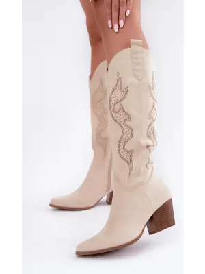 Dámské kovbojky BOTO 2539A LIGHT BEIGE