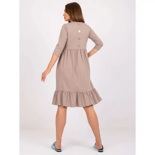  Dámské šaty RUE PARIS RV-SK-7554.74P DARK BEIGE 