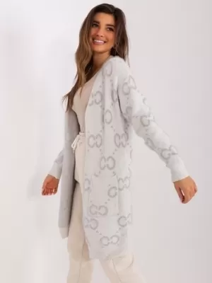 Dámský svetr WOOL FASHION ITALIA AT-SW-23401-A.86 LIGHT GREY
