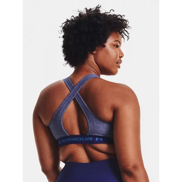  Dámská podprsenka UNDER ARMOUR CROSSBACK MID HEATHER BRA 1361036-415 MODRÁ 