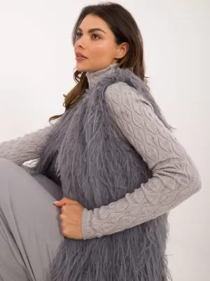 Dámská vesta WOOL FASHION ITALIA AT-KZ-2349-1.21 DARK GREY