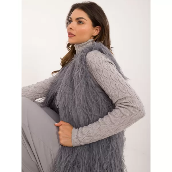  Dámská vesta WOOL FASHION ITALIA AT-KZ-2349-1.21 DARK GREY 
