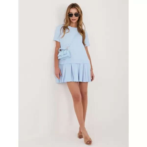  Dámské šaty RUE PARIS RV-SK-A1229.10P LIGHT BLUE 