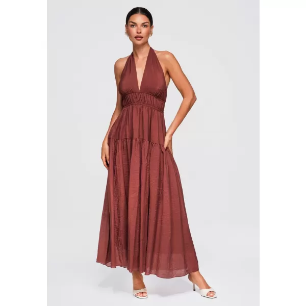  Dámské šaty OMBRE OW-DLR-E0001 BROWN 