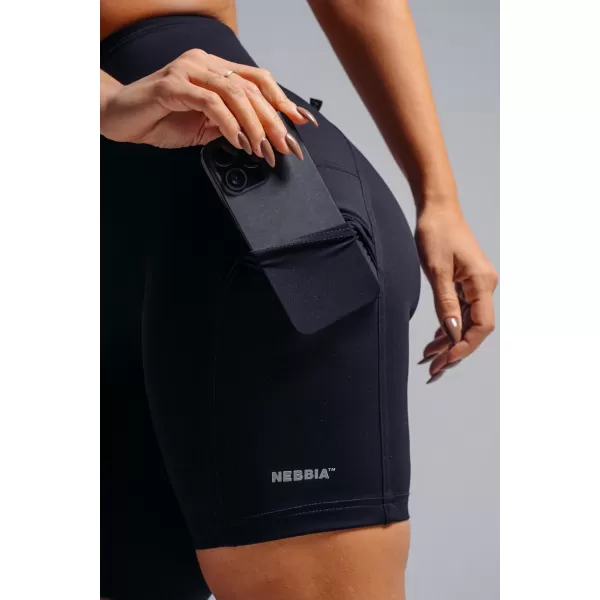  High-waist šortky s kapsami NEBBIA PRIMAL 858 BLACK 