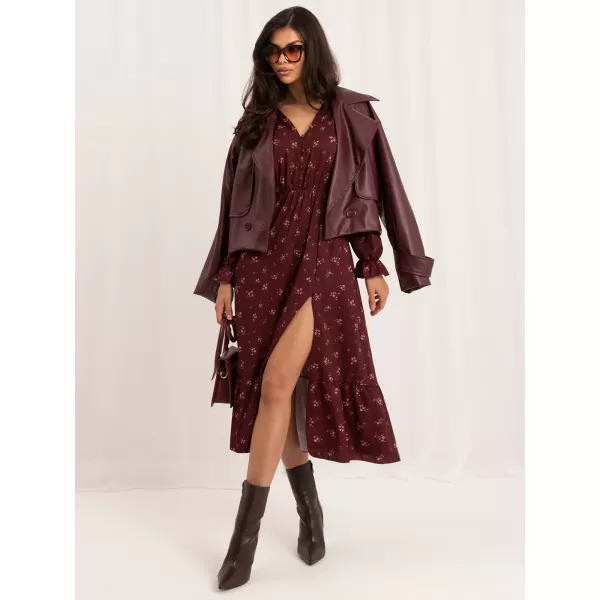  Dámské šaty ITALY MODA MI-SK-1061.86 BURGUNDY 