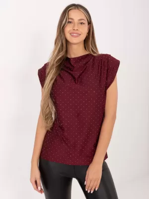Dámská halenka ITALY MODA MI-BZ-61479.35 BURGUNDY