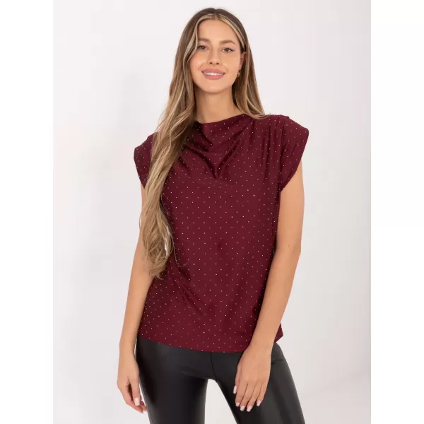  Dámská halenka ITALY MODA MI-BZ-61479.35 BURGUNDY 