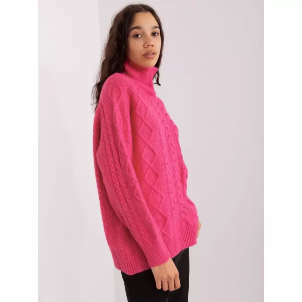  Dámský svetr WOOL FASHION ITALIA AT-SW-2355-2.30X DARK PINK 