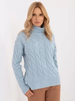 Dámský svetr WOOL FASHION ITALIA AT-SW-23445.00 LIGHT BLUE