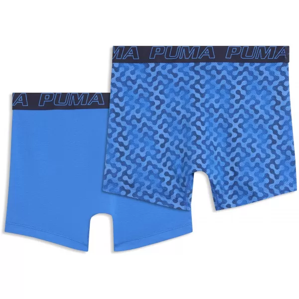  Pánské boxerky PUMA MEN GRAPHICAL PRINT BOXERS 2P 94780404 BLUE COMBO 