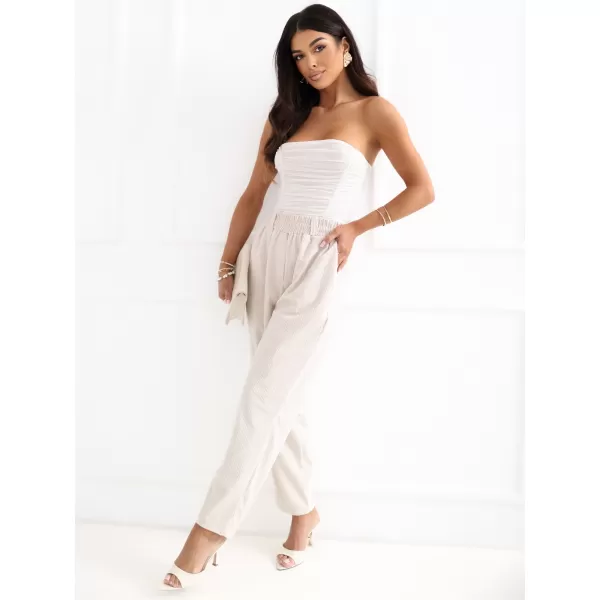  Dámské kalhoty RUE PARIS RV-SP-A1311.60 LIGHT BEIGE 