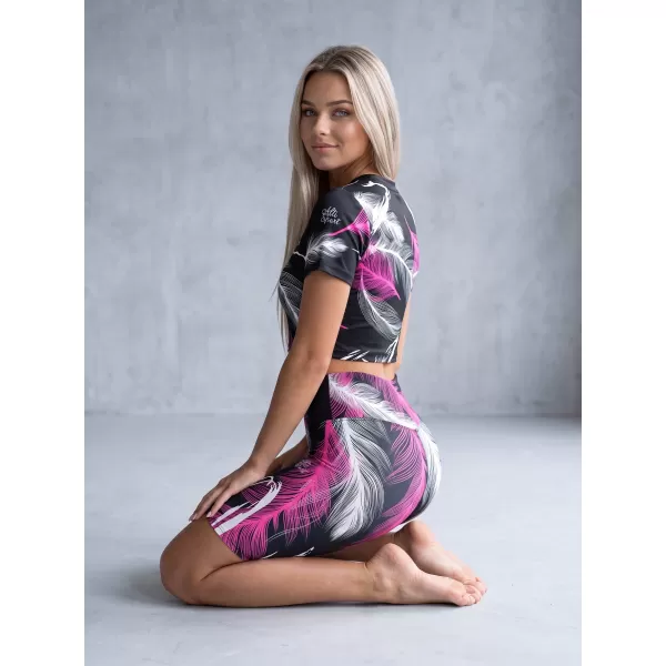  Dámské legíny nad kolena premium (nové velikosti) ALTISPORT VOJ/ALW001LEG06 černá/růžová 